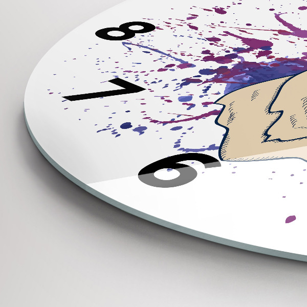 Round glass clock Deer vector illustration