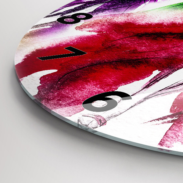 Round glass clock Women in colorful dresses