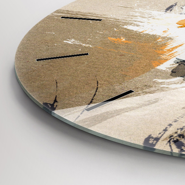 Round glass clock Portrait of a woman abstract
