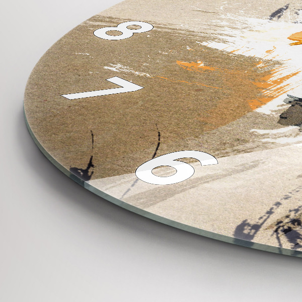 Round glass clock Portrait of a woman abstract