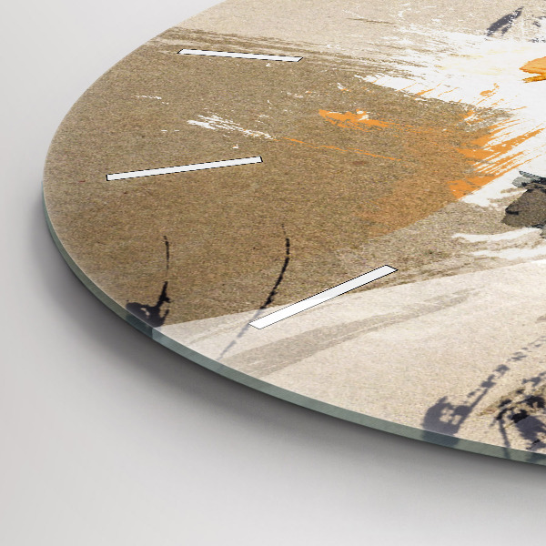 Round glass clock Portrait of a woman abstract