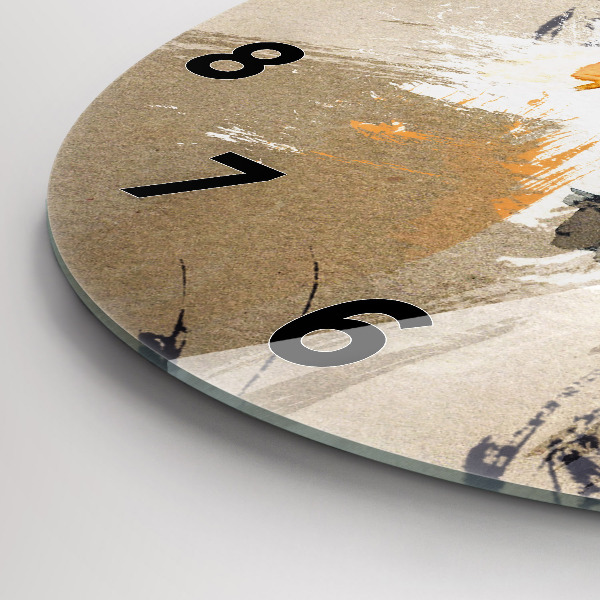 Round glass clock Portrait of a woman abstract
