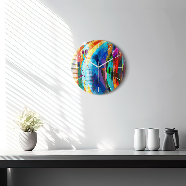 Round glass clock Abstract background