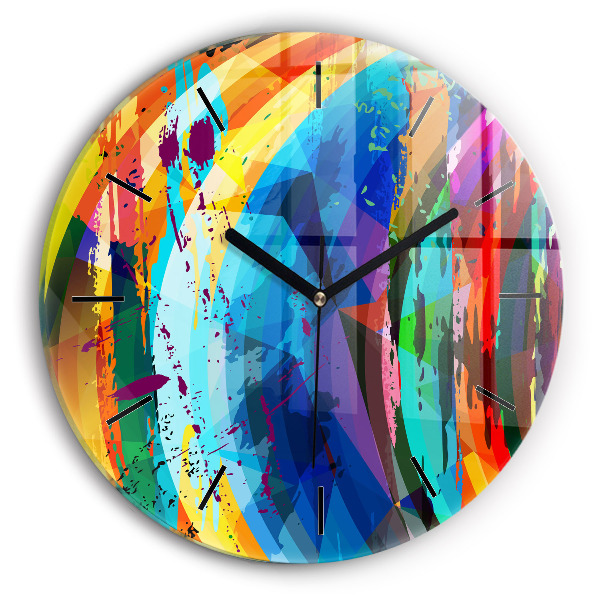 Round glass clock Abstract background