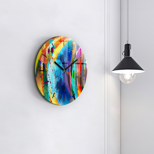 Round glass clock Abstract background