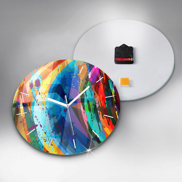 Round glass clock Abstract background