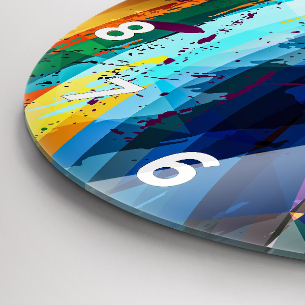 Round glass clock Abstract background