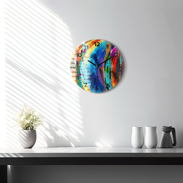Round glass clock Abstract background