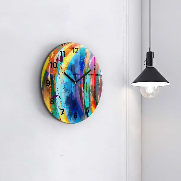 Round glass clock Abstract background
