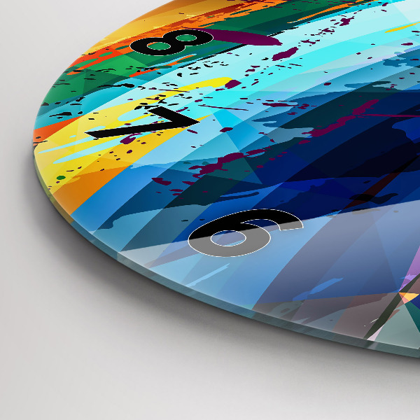 Round glass clock Abstract background