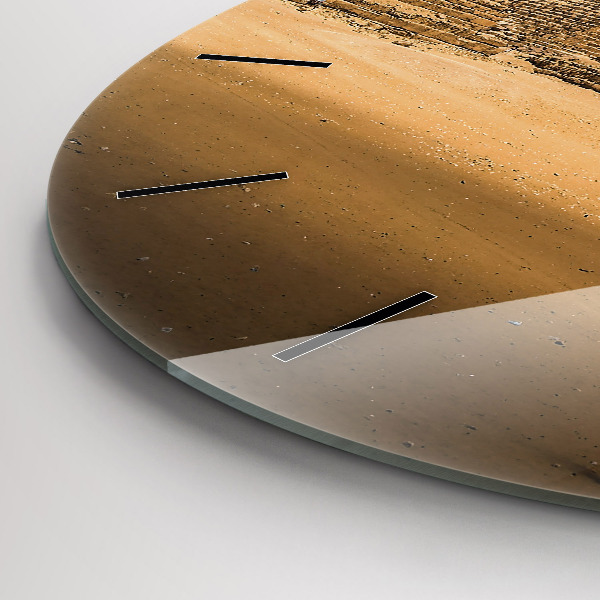 Round glass clock Pyramids and sunset