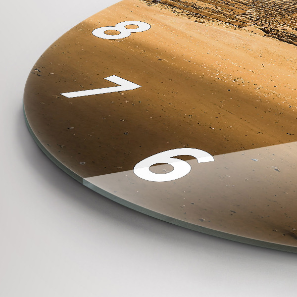 Round glass clock Pyramids and sunset