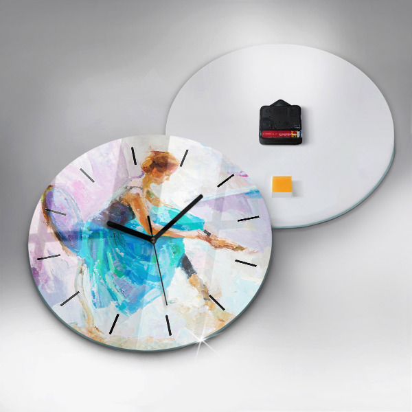 Round glass clock Preparing the ballerina