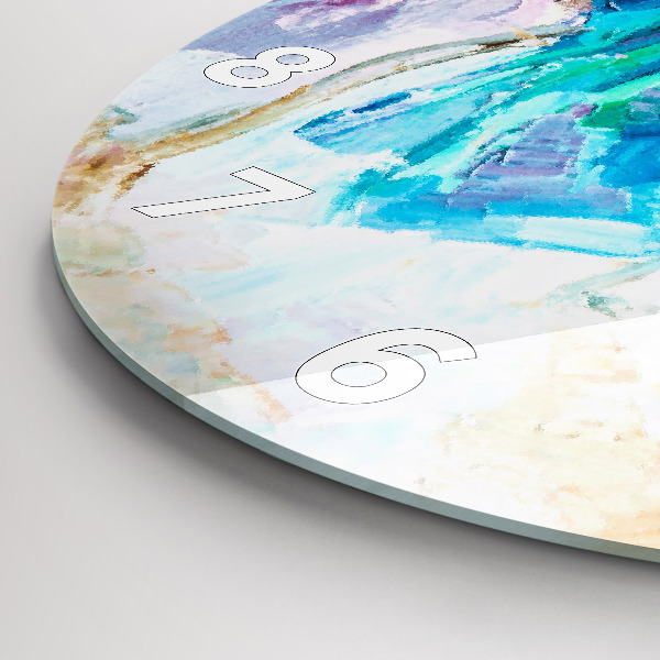 Round glass clock Preparing the ballerina