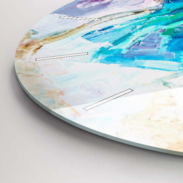 Round glass clock Preparing the ballerina