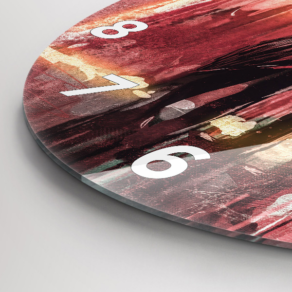 Round glass clock Young couple in love