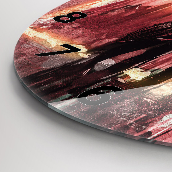 Round glass clock Young couple in love