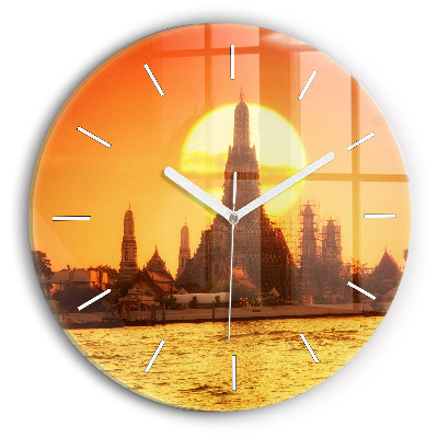 Round glass clock Wat arun bangkok thailand