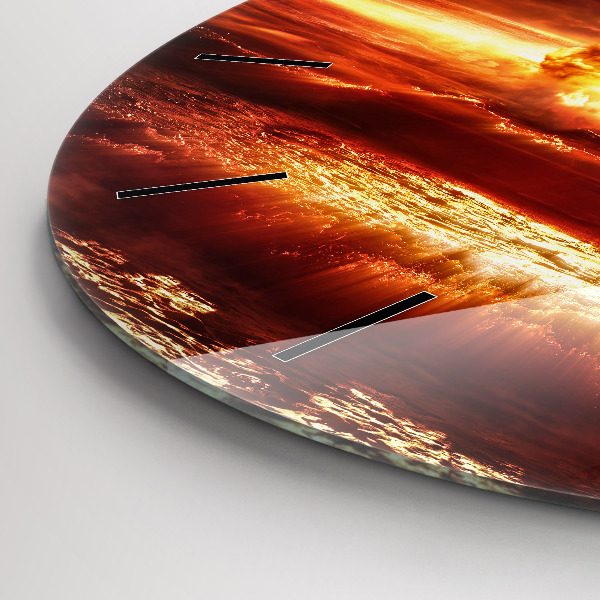 Round glass clock Atomic bomb explosion