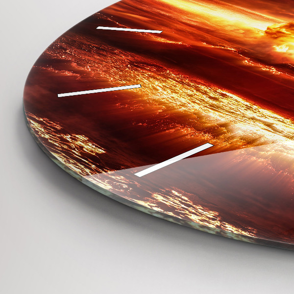 Round glass clock Atomic bomb explosion