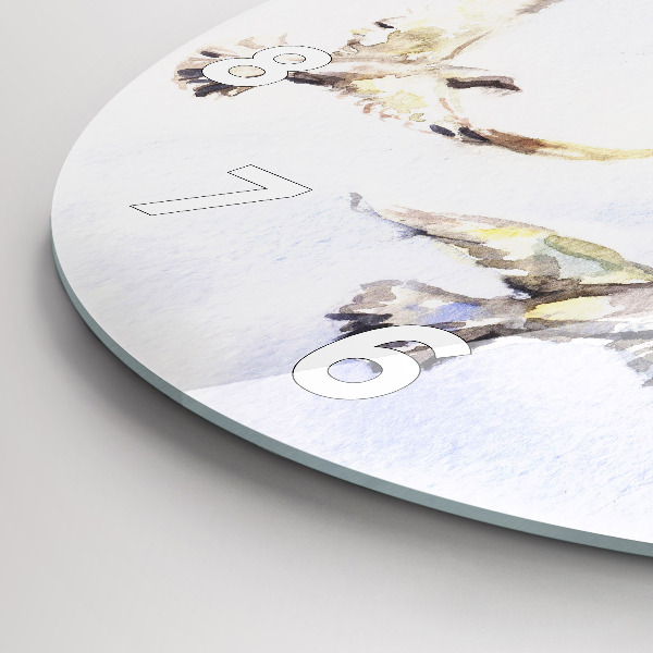 Round glass clock Flying birds