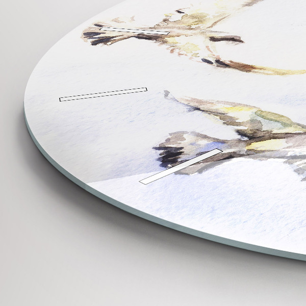 Round glass clock Flying birds