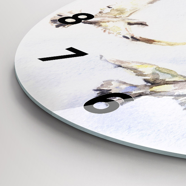Round glass clock Flying birds