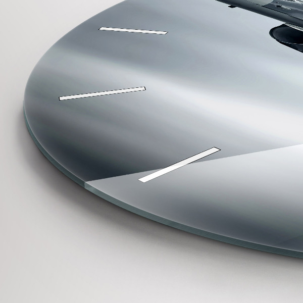 Round glass clock Military aircraft