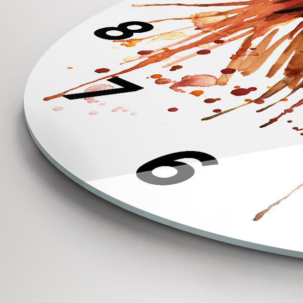 Round glass clock Colorful rooster