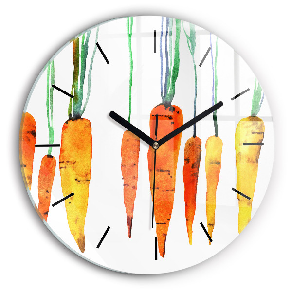 Round glass clock Carrot illustration
