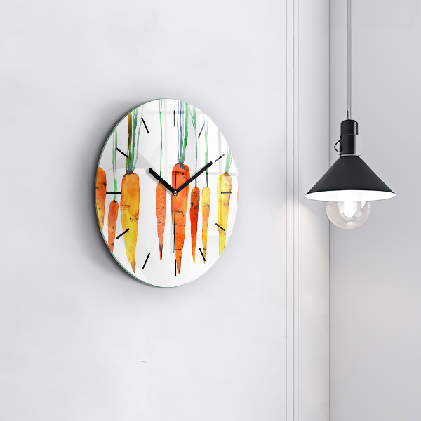 Round glass clock Carrot illustration