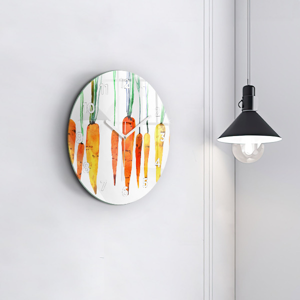Round glass clock Carrot illustration