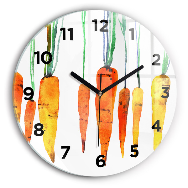 Round glass clock Carrot illustration