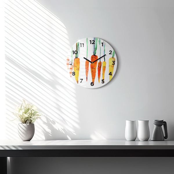Round glass clock Carrot illustration