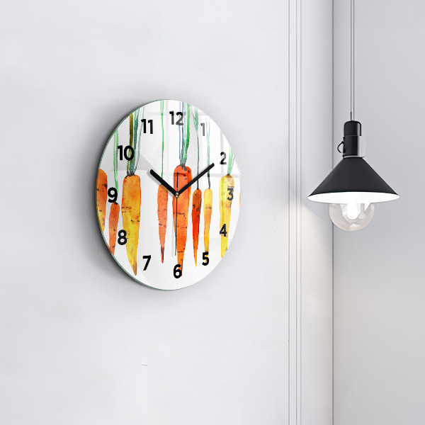Round glass clock Carrot illustration