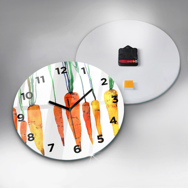 Round glass clock Carrot illustration