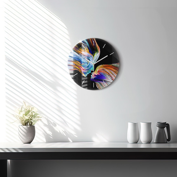 Round glass clock Emotional art