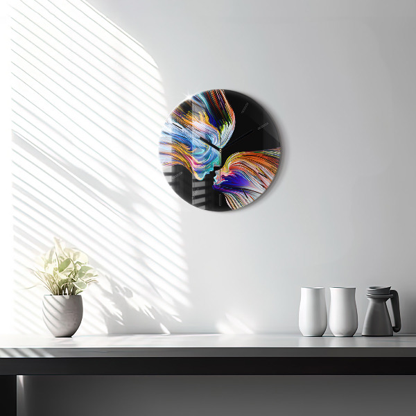 Round glass clock Emotional art