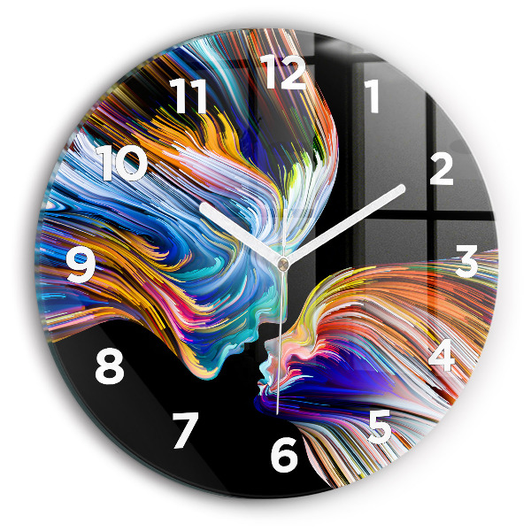 Round glass clock Emotional art