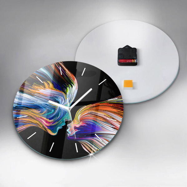 Round glass clock Emotional art