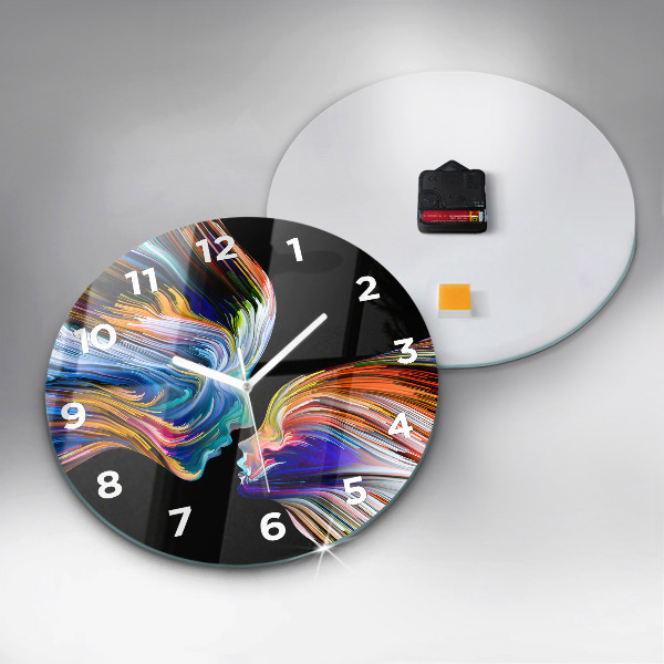 Round glass clock Emotional art