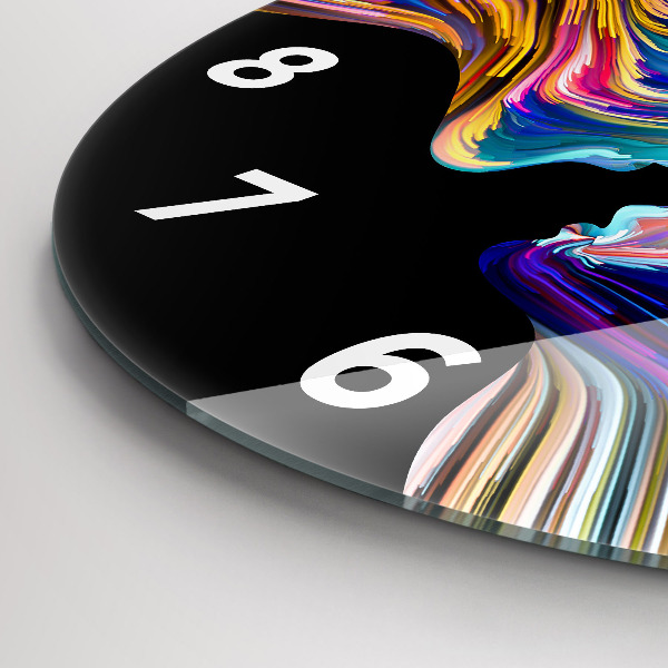 Round glass clock Emotional art