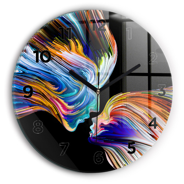 Round glass clock Emotional art