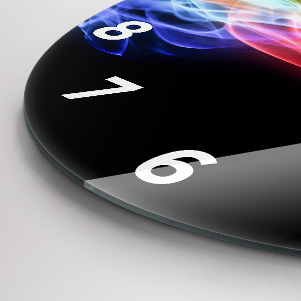 Round glass clock Abstract colorful lines