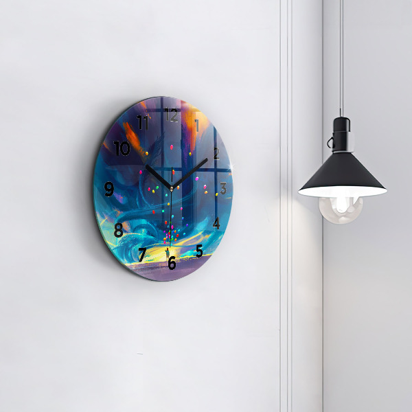 Round glass clock Baby and balloons