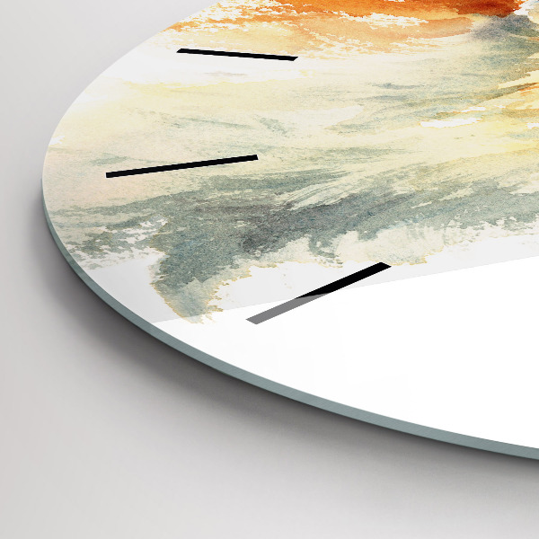 Round glass clock Watercolor young fox