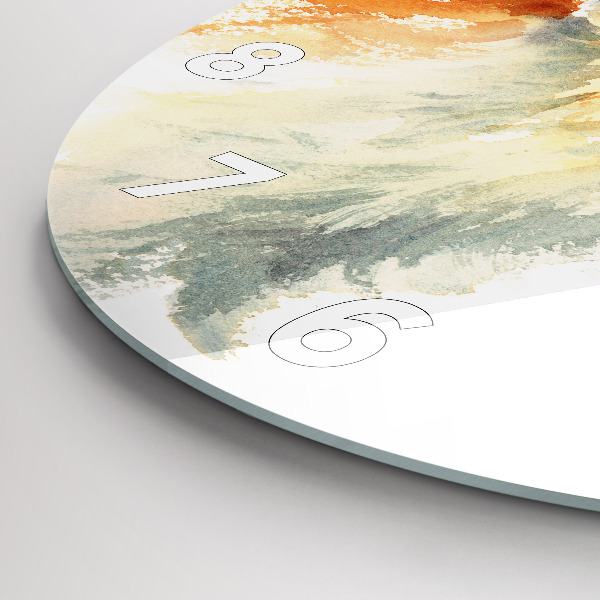 Round glass clock Watercolor young fox