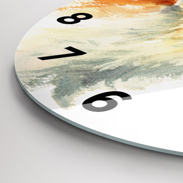 Round glass clock Watercolor young fox