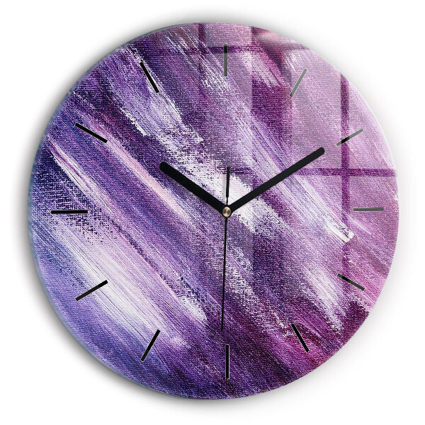 Round glass clock Acrylic paint texture