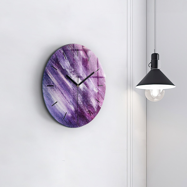 Round glass clock Acrylic paint texture